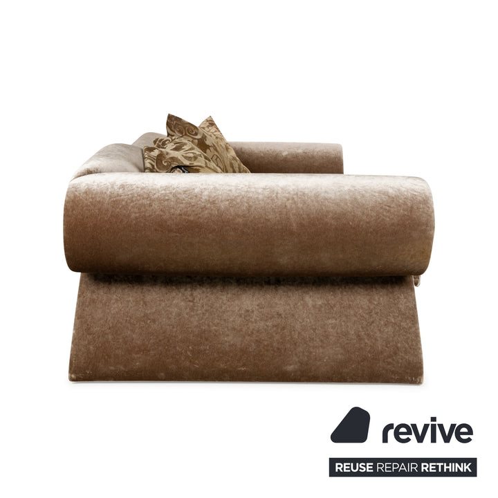 Bretz Mammut Fabric Four Seater Brown Sofa Couch