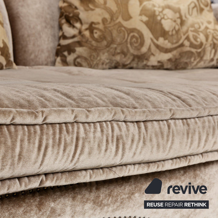 Bretz Mammut Fabric Four Seater Brown Sofa Couch