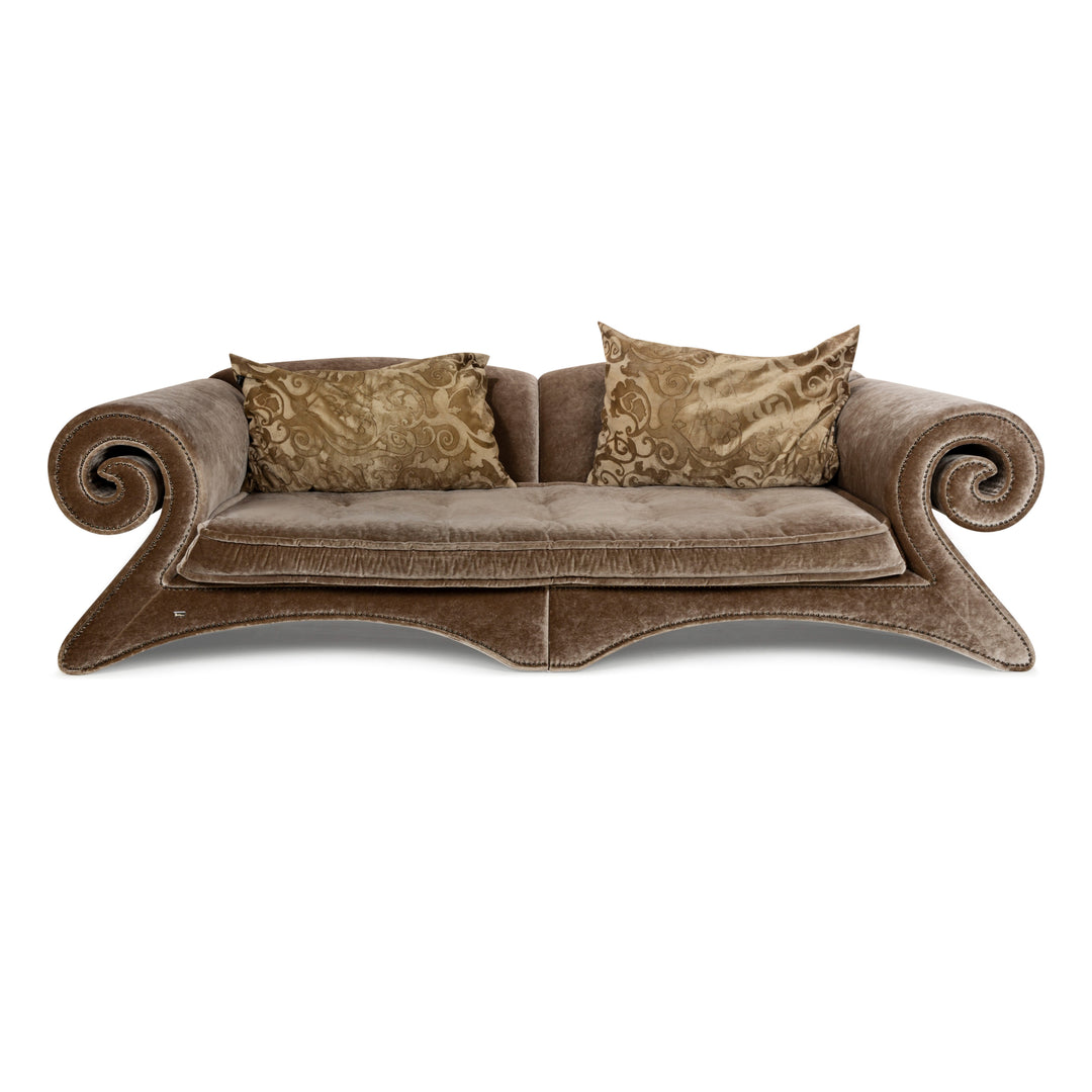 Bretz Mammut Fabric Four Seater Brown Sofa Couch