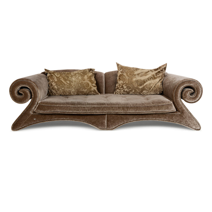 Bretz Mammut Fabric Four Seater Brown Sofa Couch