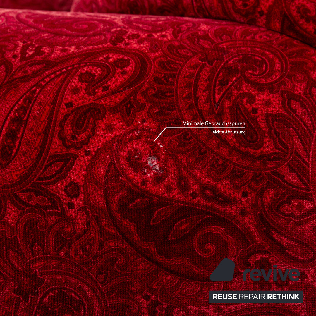 Bretz Mammut Fabric Four-Seater Red Sofa Couch