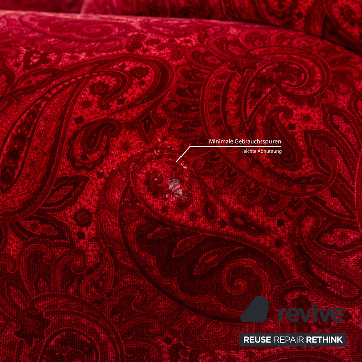 Bretz Mammut Fabric Four-Seater Red Sofa Couch