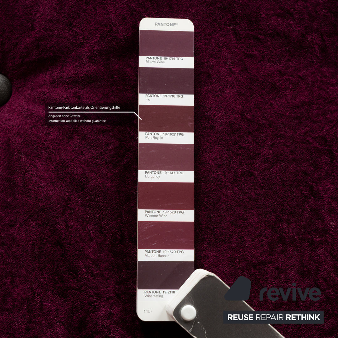 Bretz Mammut fabric four-seater wine red sofa couch