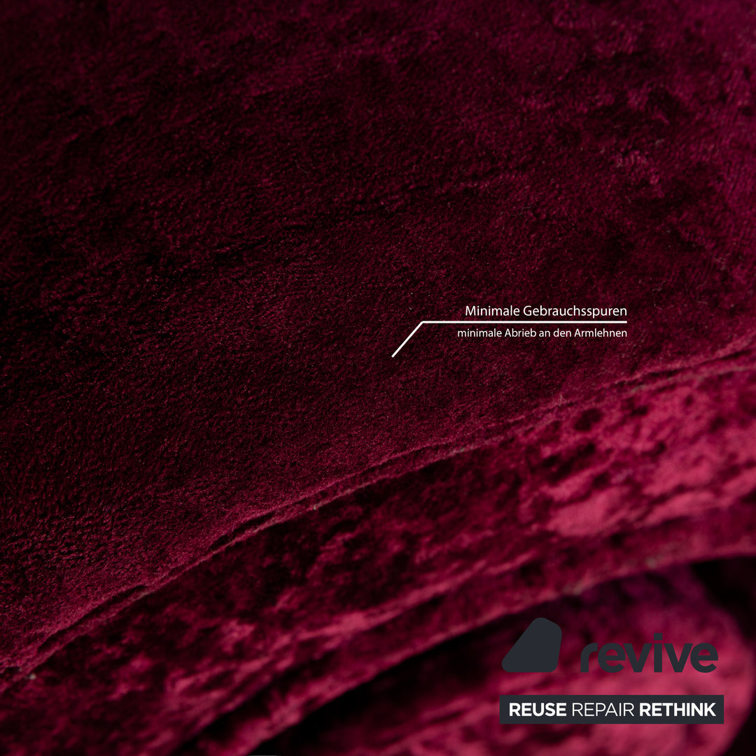 Bretz Mammut fabric four-seater wine red sofa couch