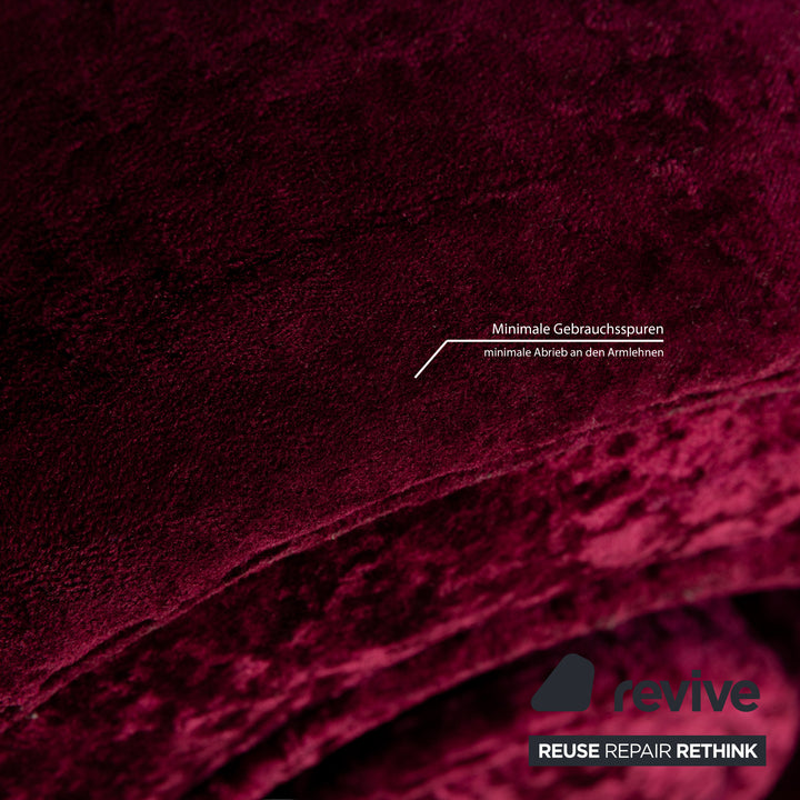 Bretz Mammut fabric four-seater wine red sofa couch