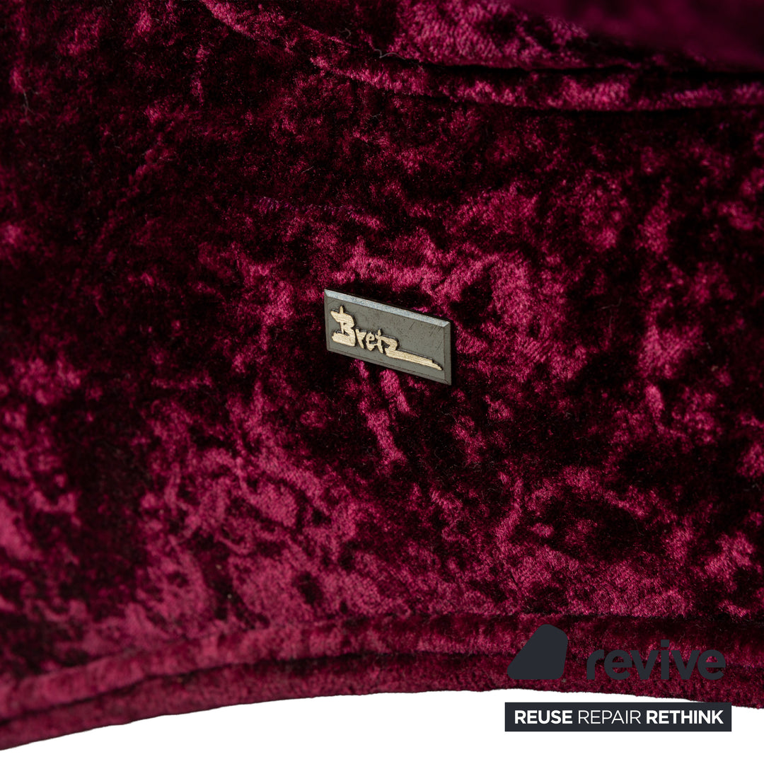 Bretz Mammut fabric four-seater wine red sofa couch