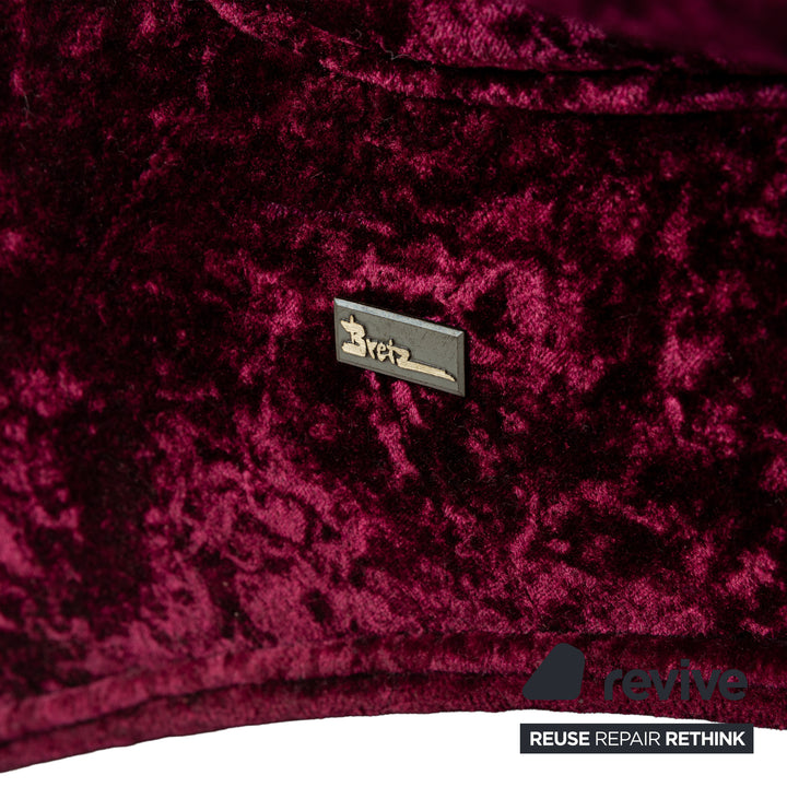 Bretz Mammut fabric four-seater wine red sofa couch