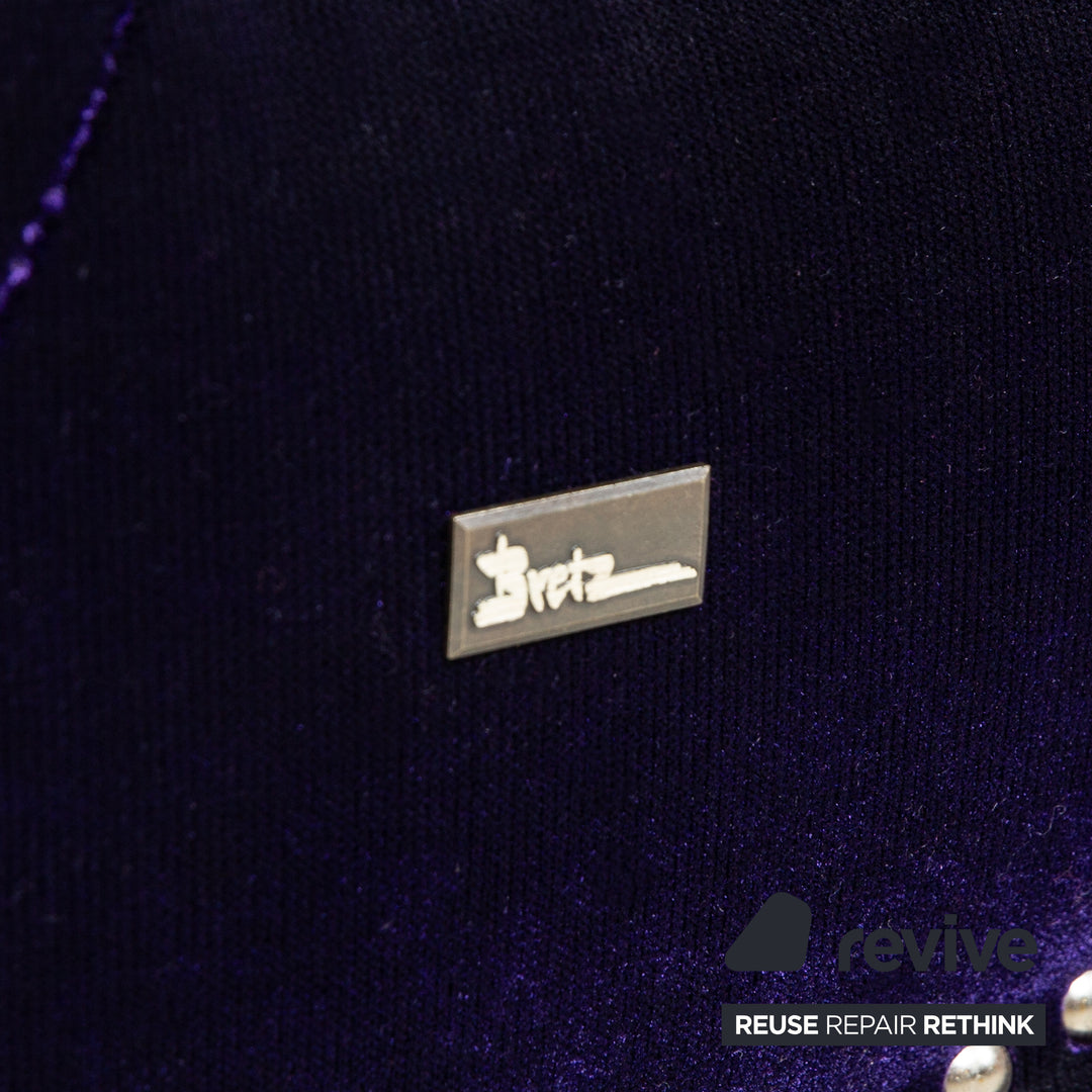 Bretz Mammut Fabric Two Seater Purple Sofa Couch