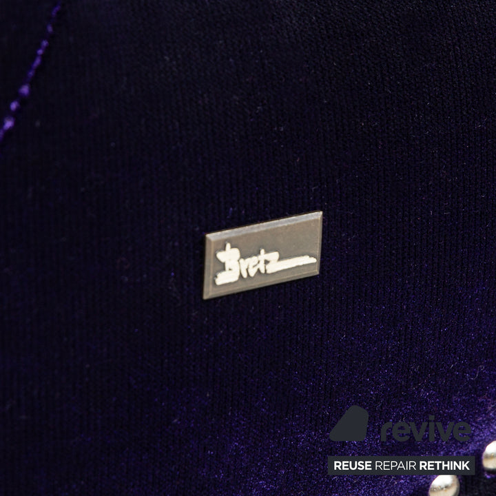 Bretz Mammut Fabric Two Seater Purple Sofa Couch