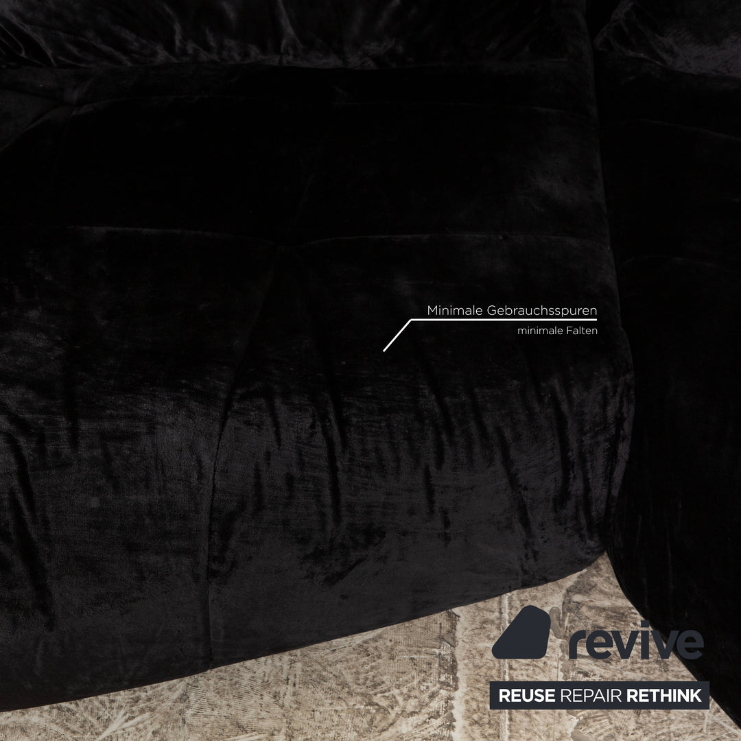 Bretz Matilda Fabric Corner Sofa Black Sofa Couch