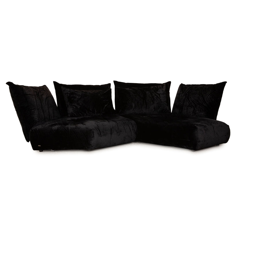 Bretz Matilda Fabric Corner Sofa Black Sofa Couch