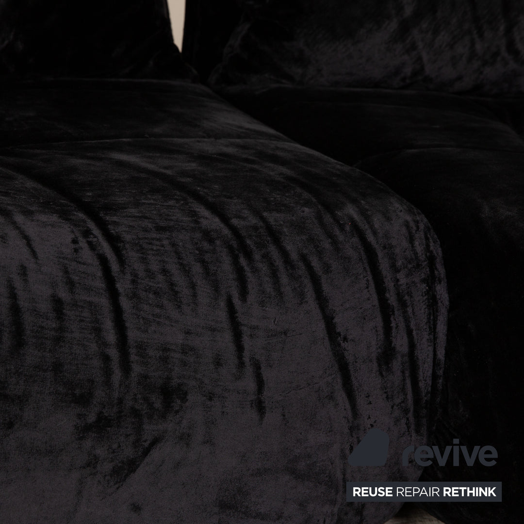 Bretz Matilda Fabric Corner Sofa Black Sofa Couch