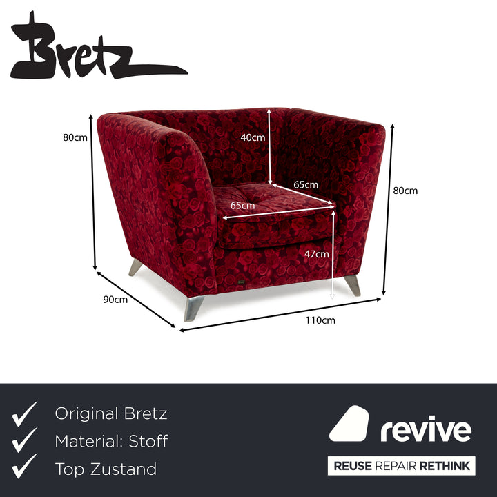 Bretz Monster Armchair Red Pattern