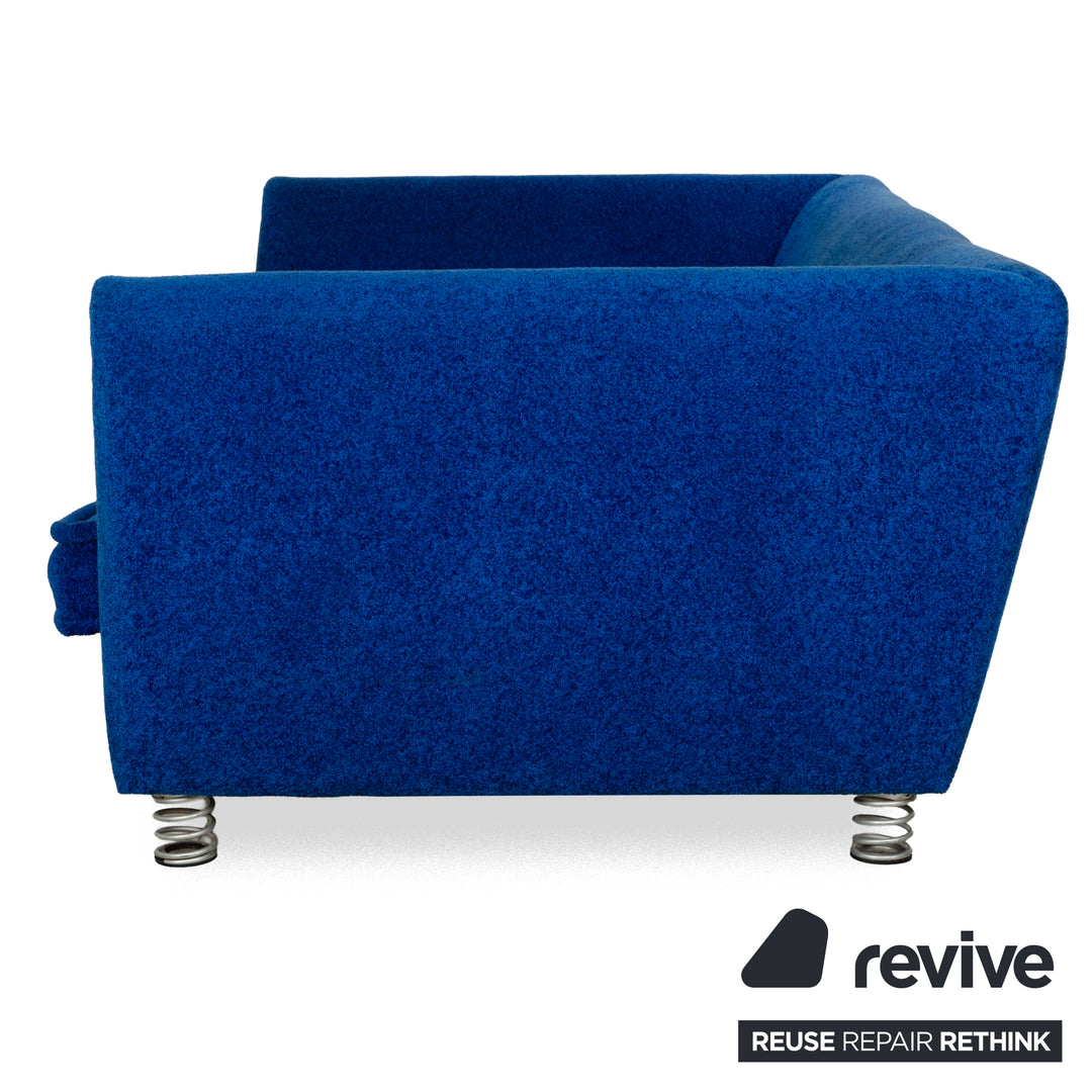 Bretz Monster Fabric Three-Seater Blue Sofa Couch