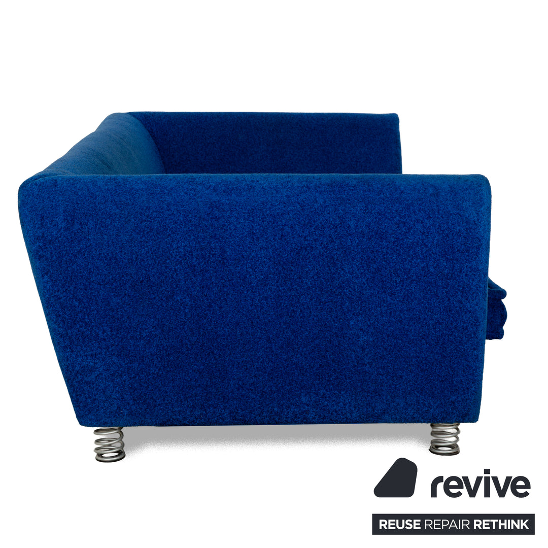 Bretz Monster Fabric Three-Seater Blue Sofa Couch