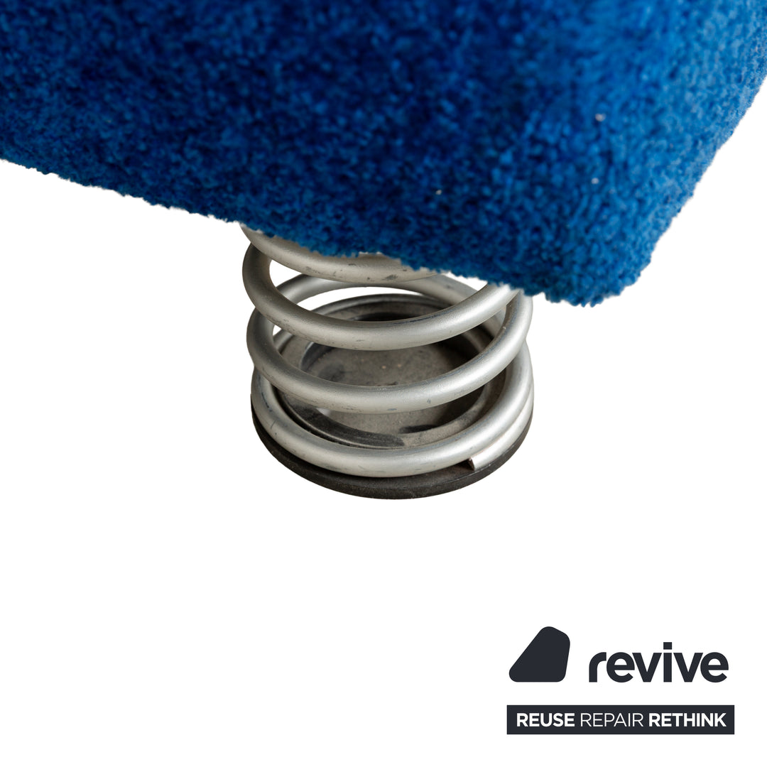 Bretz Monster Fabric Three-Seater Blue Sofa Couch