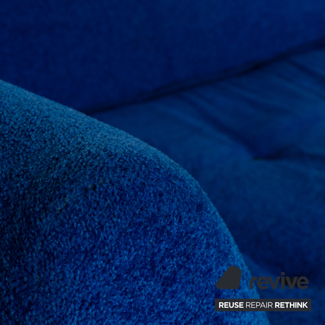 Bretz Monster Fabric Three-Seater Blue Sofa Couch
