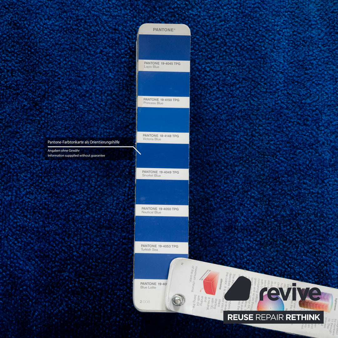 Bretz Monster Fabric Three-Seater Blue Sofa Couch