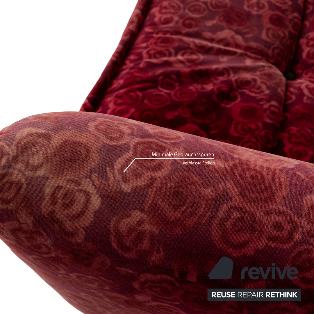 Bretz Monster Fabric Three-Seater Red Sofa Couch