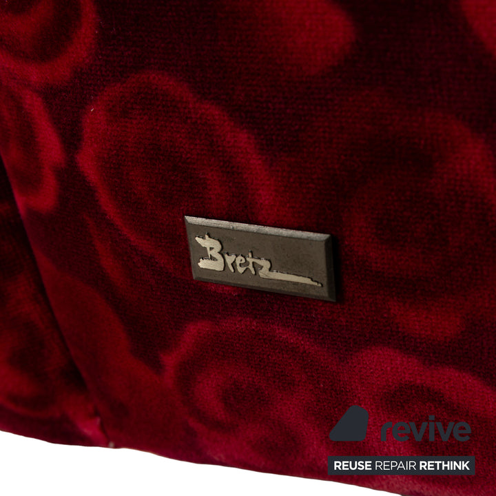 Bretz Monster Fabric Three-Seater Red Sofa Couch