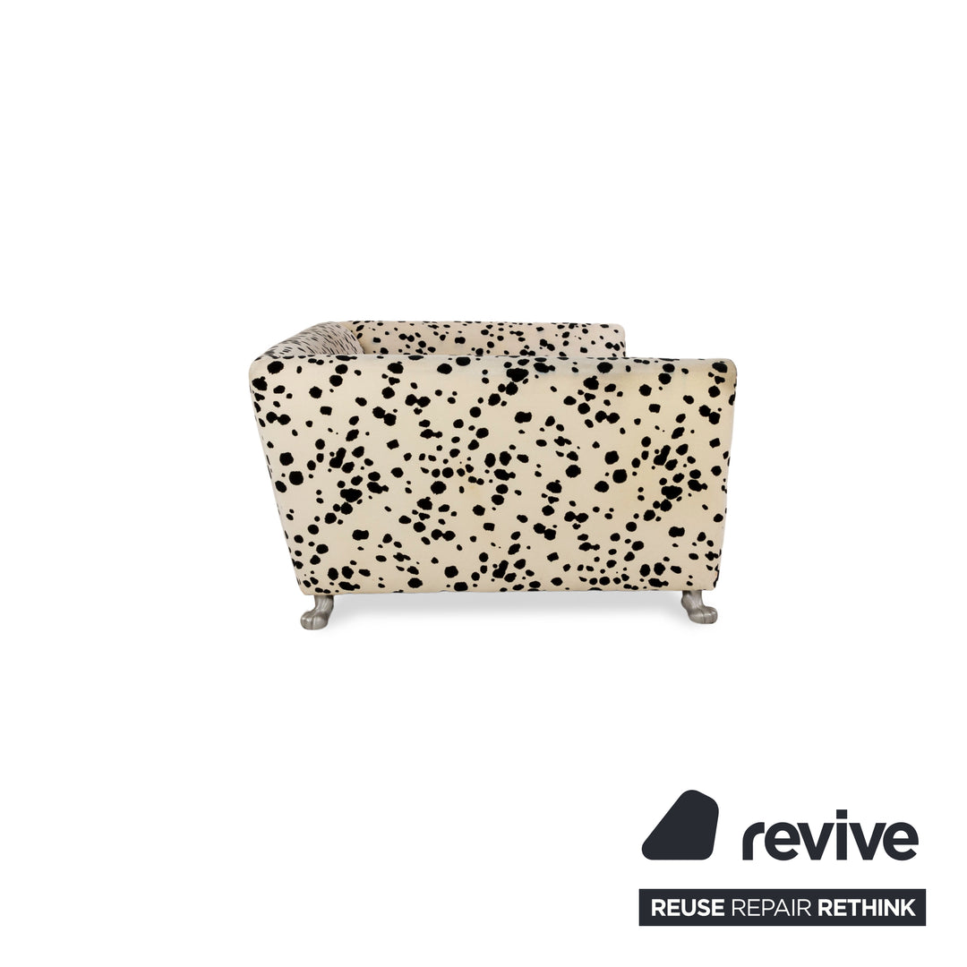 Bretz Monster Fabric Three-Seater Red White Sofa Couch Sofa Bed Sleeping Function