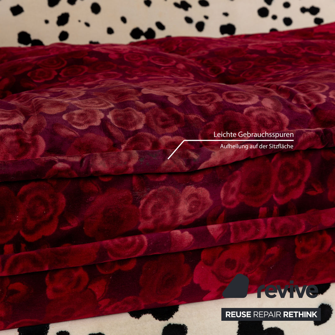 Bretz Monster Fabric Three-Seater Red White Sofa Couch Sofa Bed Sleeping Function