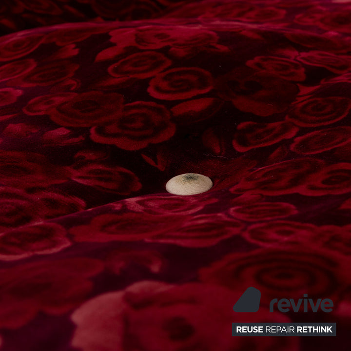 Bretz Monster Fabric Three-Seater Red White Sofa Couch Sofa Bed Sleeping Function