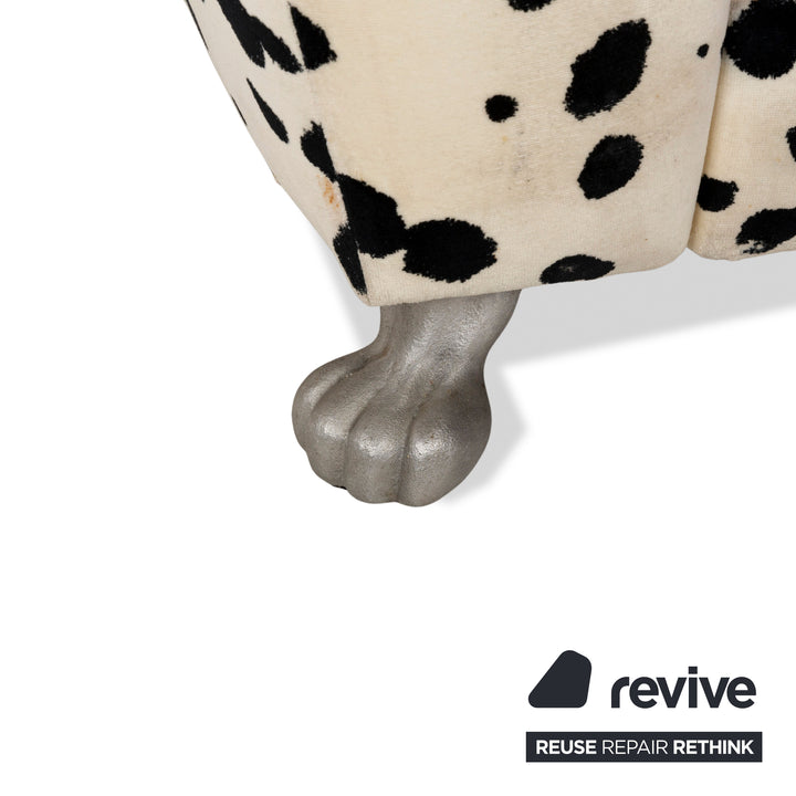 Bretz Monster Fabric Three-Seater Red White Sofa Couch Sofa Bed Sleeping Function