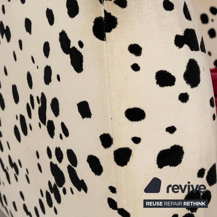 Bretz Monster Fabric Three-Seater Red White Sofa Couch Sofa Bed Sleeping Function