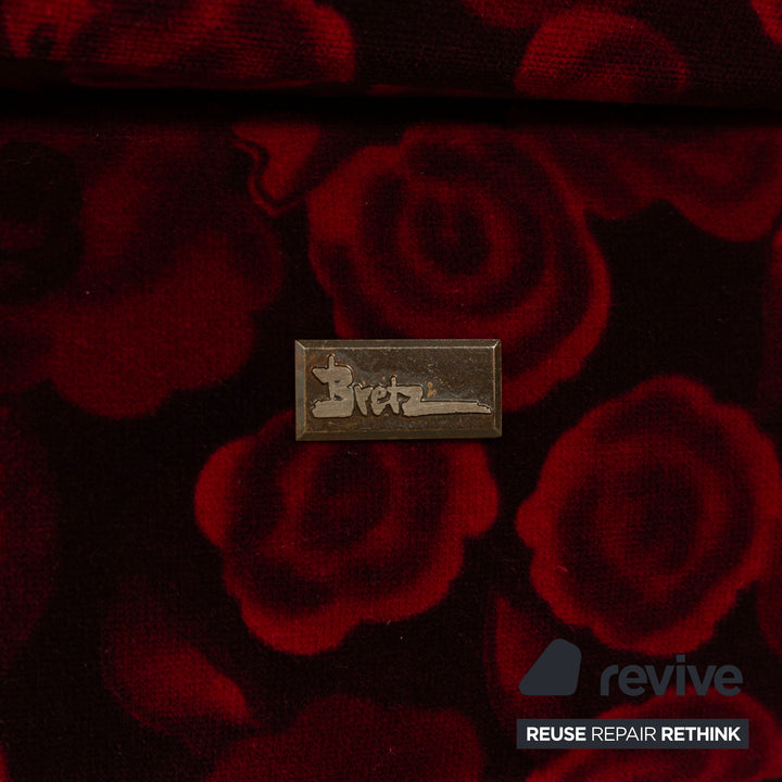 Bretz Monster Fabric Two-Seater Red Pattern Sofa Bed