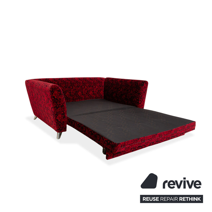 Bretz Monster Fabric Two-Seater Red Pattern Sofa Bed