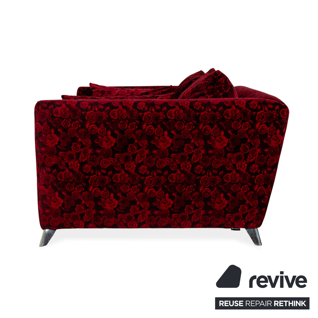 Bretz Monster Fabric Two-Seater Red Pattern Sofa Bed