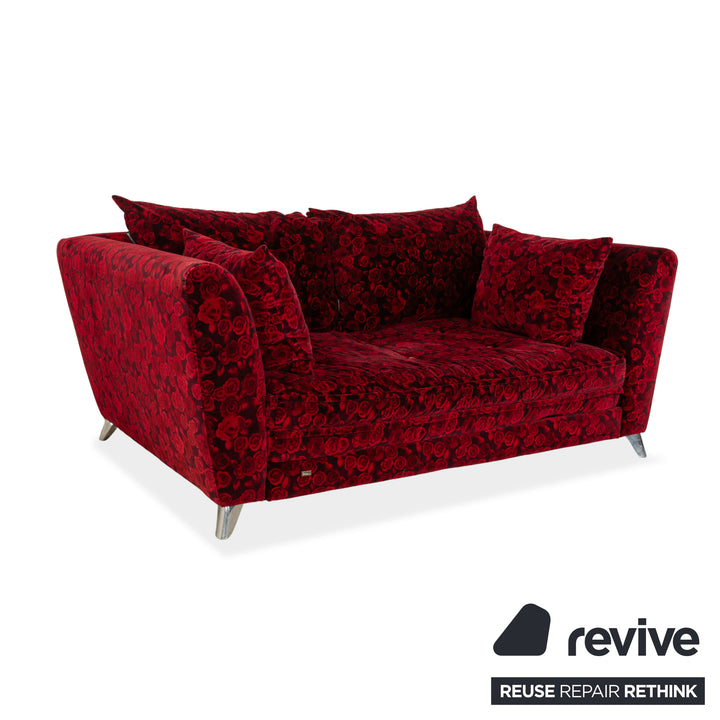 Bretz Monster Fabric Two-Seater Red Pattern Sofa Bed