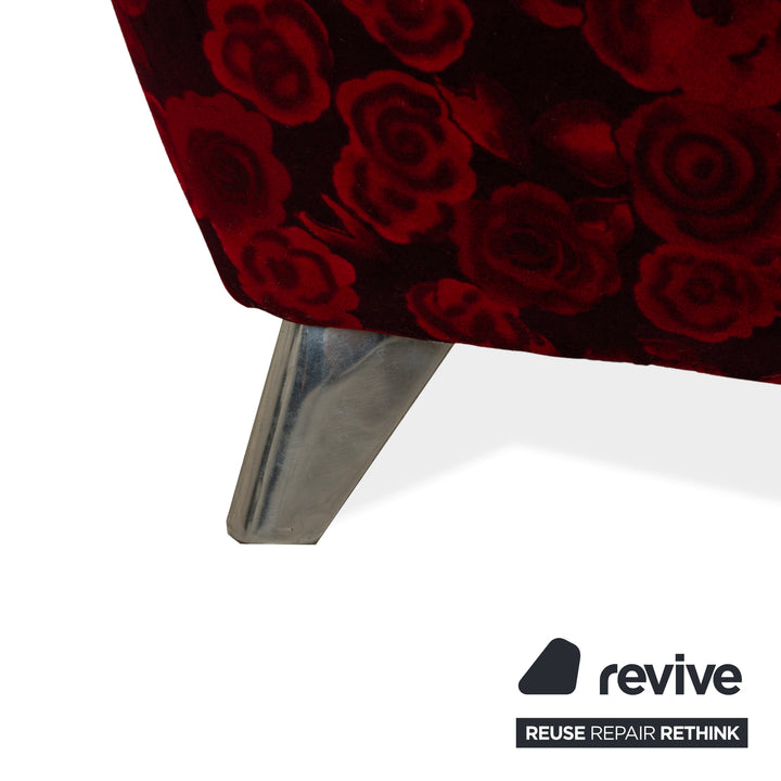 Bretz Monster Fabric Two-Seater Red Pattern Sofa Bed