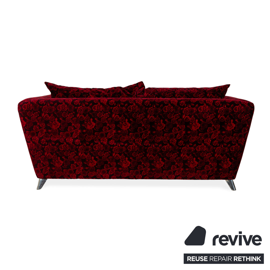 Bretz Monster Fabric Two-Seater Red Pattern Sofa Bed