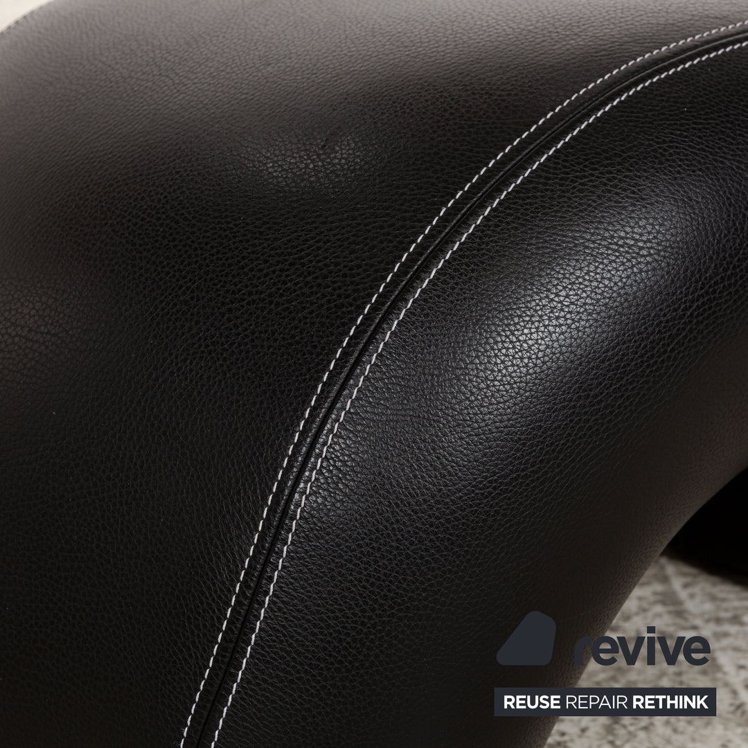 Bretz Moon Leder Hocker Schwarz