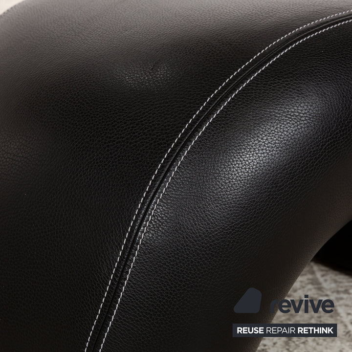 Bretz Moon Leder Hocker Schwarz