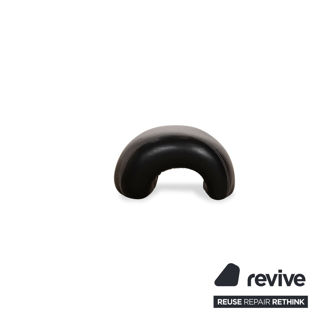Bretz Moon Leder Hocker Schwarz