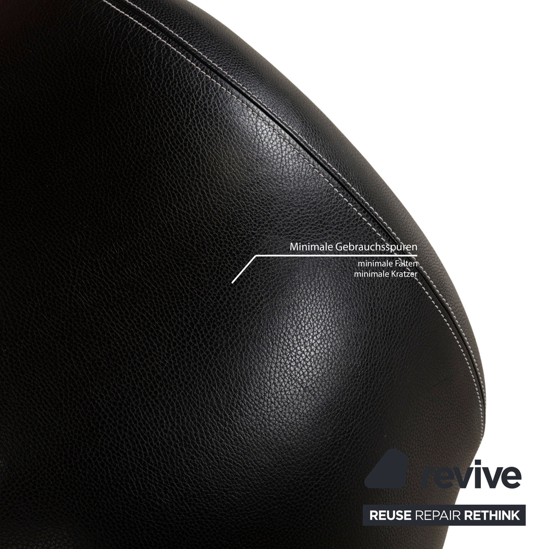 Bretz Moon Leder Hocker Schwarz