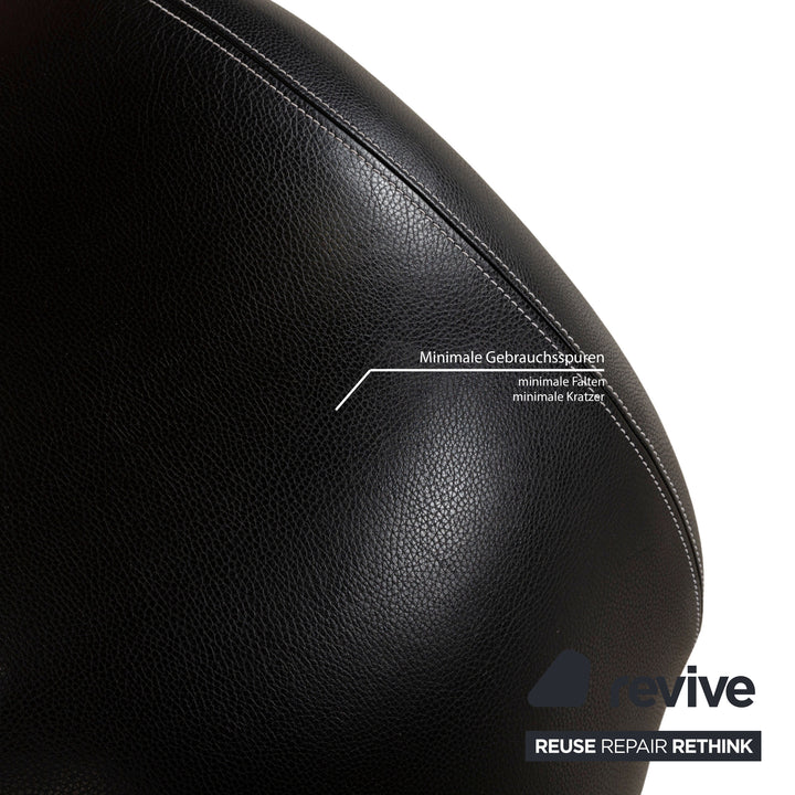 Bretz Moon Leder Hocker Schwarz