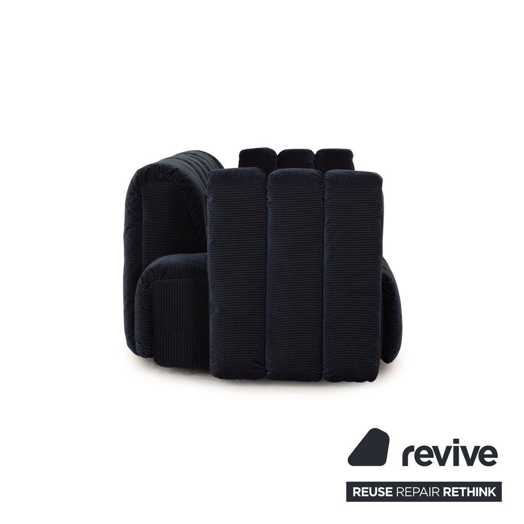 Bretz Moonraft Fabric Sofa Set Blue Three Seater Two Seater Sofa Couch Exhibition Piece