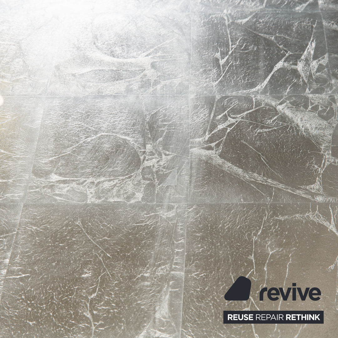 Bretz N340 Glass Dining Table Silver