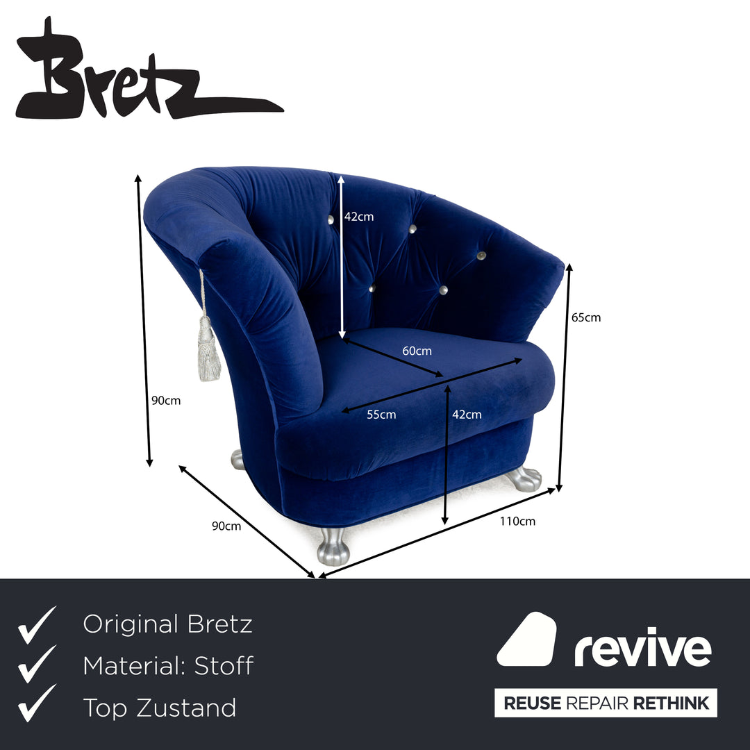 Bretz Nana fabric armchair blue