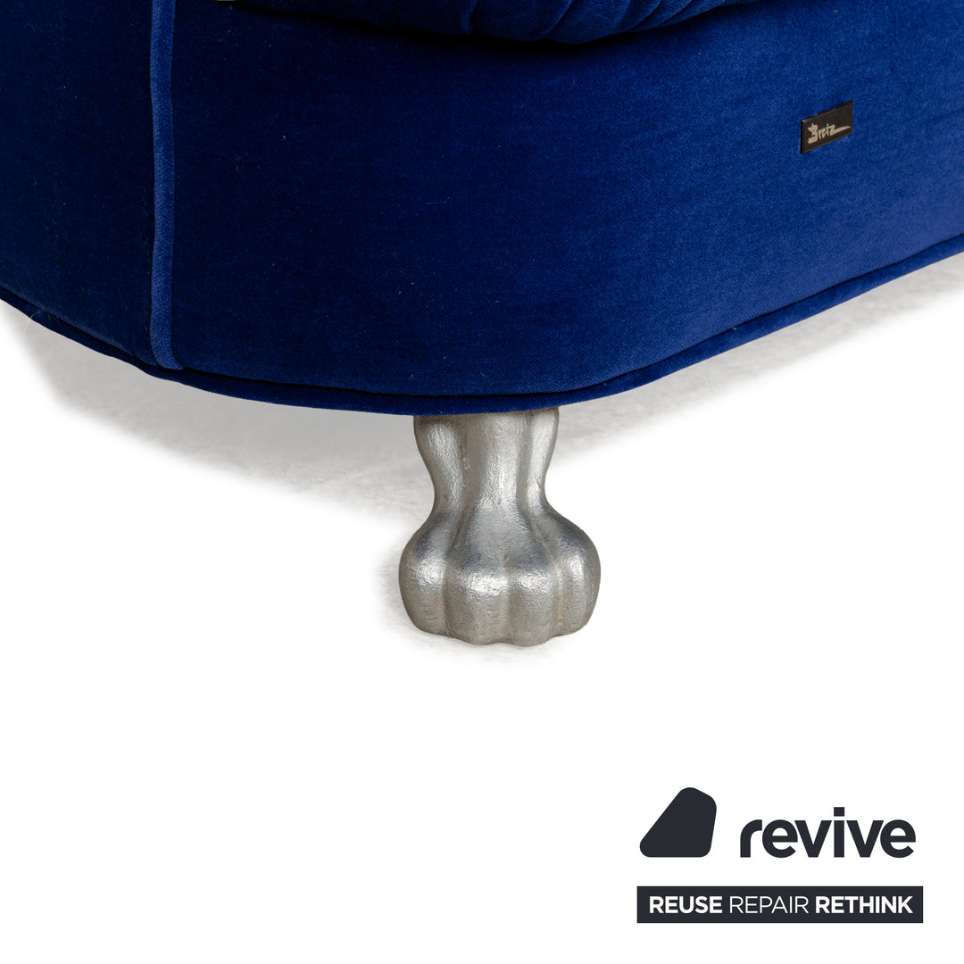 Bretz Nana Stoff Sofa Garnitur Blau Liege Sessel