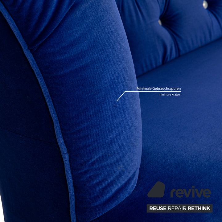 Bretz Nana Stoff Sofa Garnitur Blau Liege Sessel