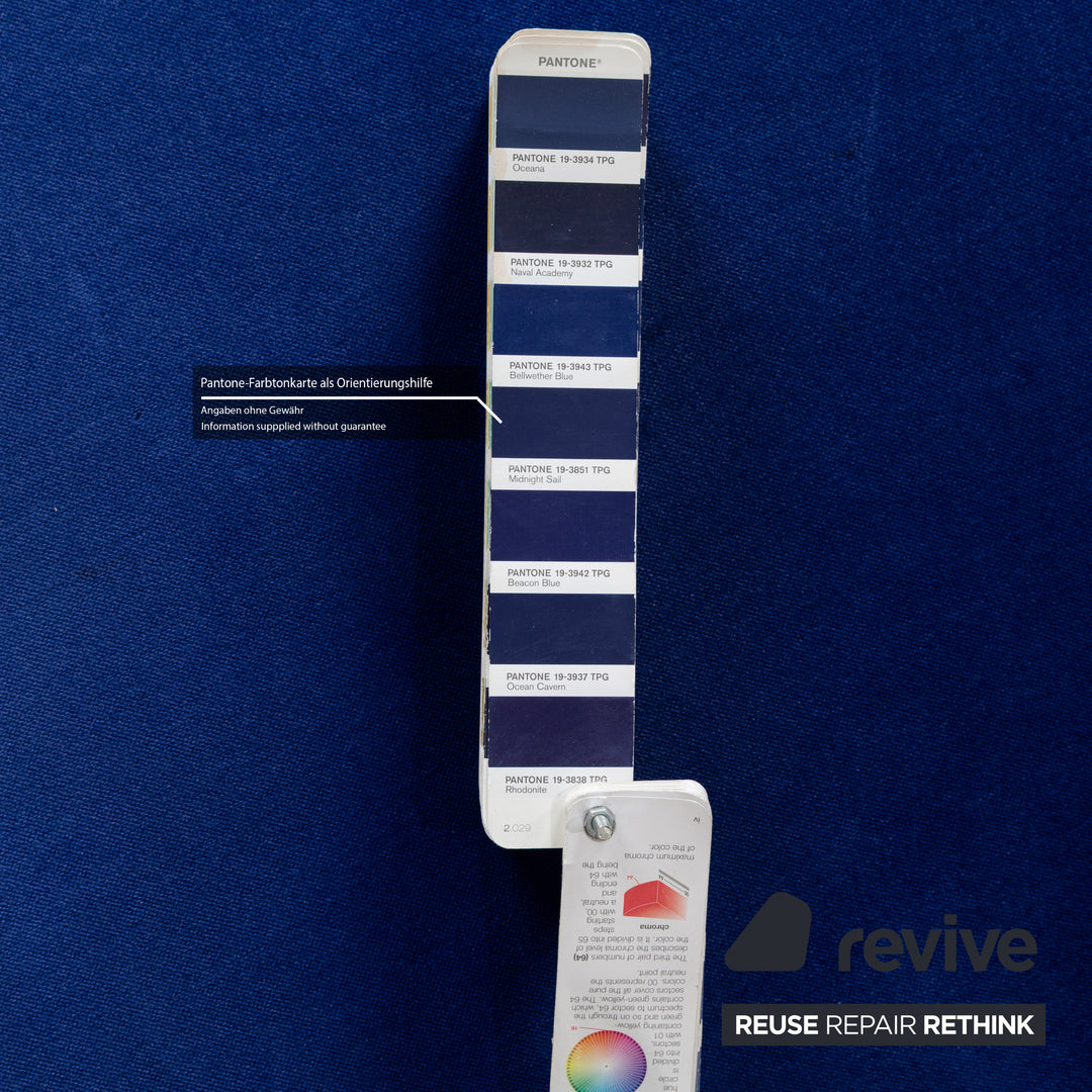 Bretz Nana Stoff Sofa Garnitur Blau Liege Sessel