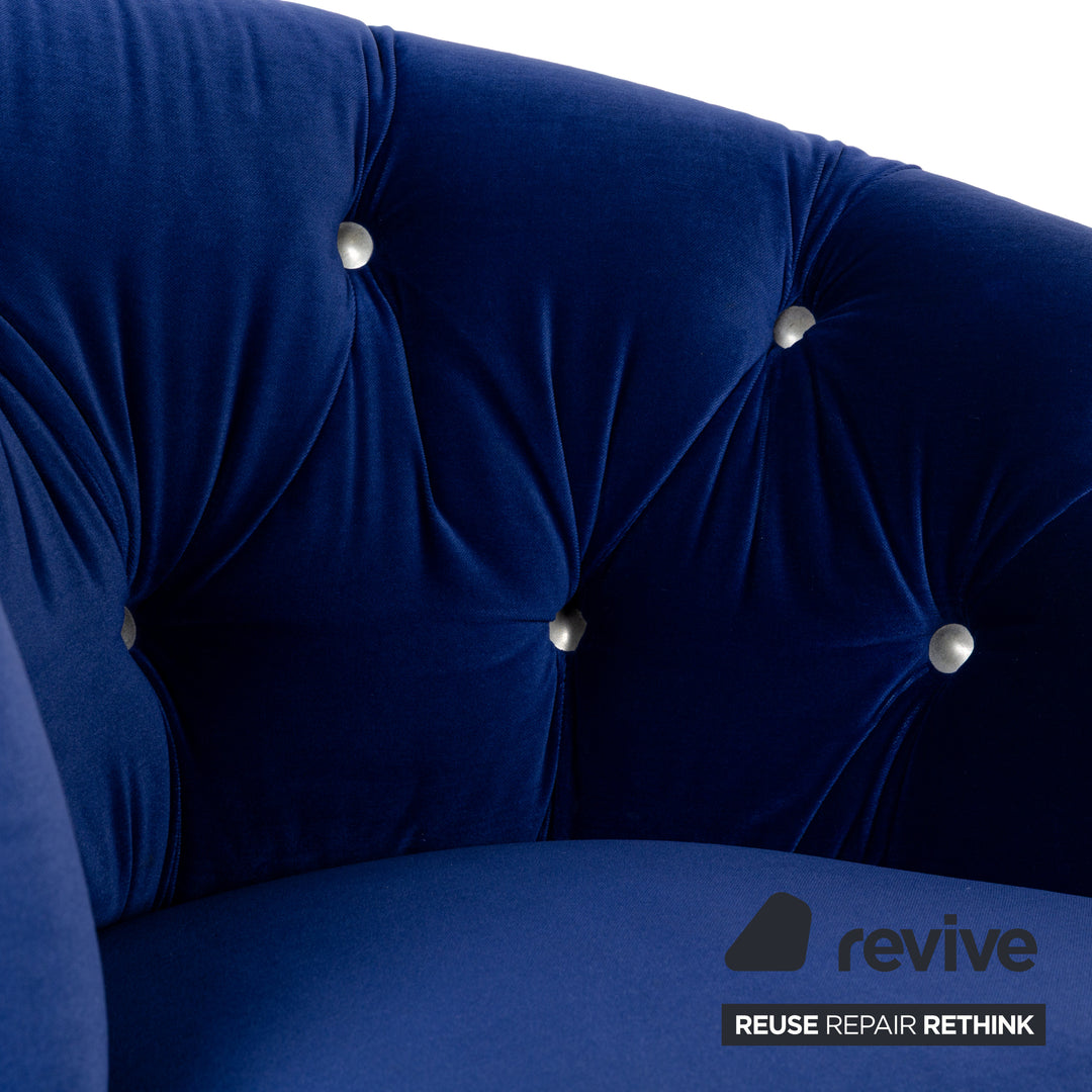 Bretz Nana Stoff Sofa Garnitur Blau Liege Sessel