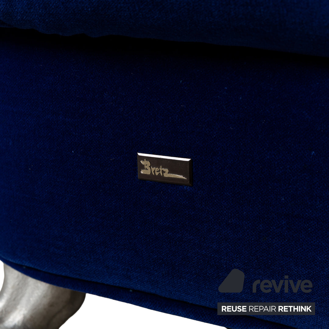 Bretz Nana Stoff Sofa Garnitur Blau Liege Sessel