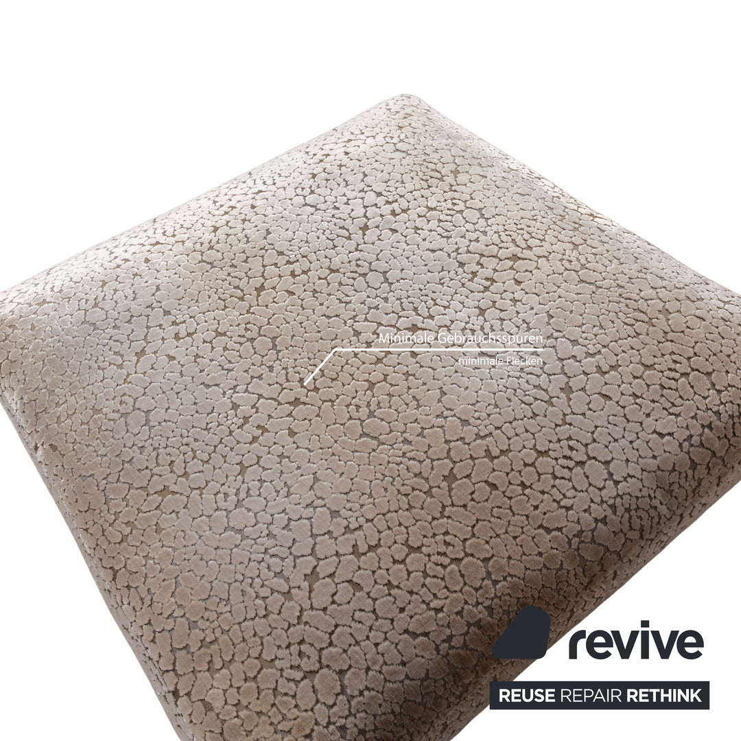 Bretz Napali Sofa Garnitur Stoff Dreisitzer Hocker Braun Grau Creme Couch