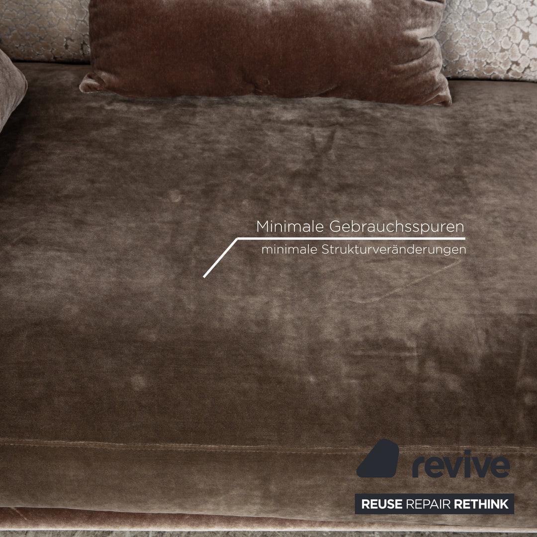 Bretz Napali Stoff Ecksofa Beige Grau Sofa Couch Recamiere Rechts Sofa Couch